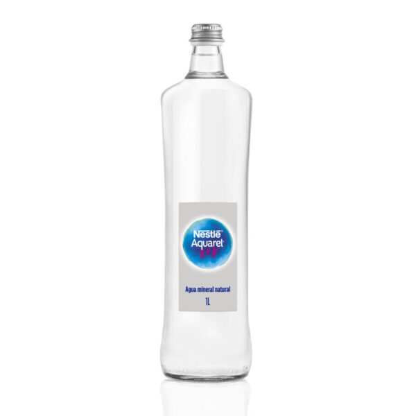 60 Botellas Aquarel 1L Cristal Retornable